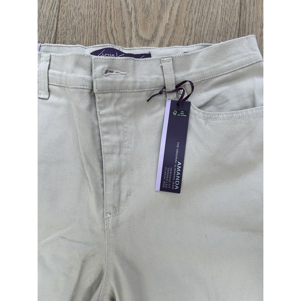 Gloria Vanderbilt Women's Amanda Heritage Fit Khaki Pants Size 10 Average New